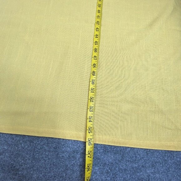VTG Tablecloth Yellow 56x53 Heavy Woven Cotton Linen Easter Holiday farmhouse‎ - Picture 5 of 6